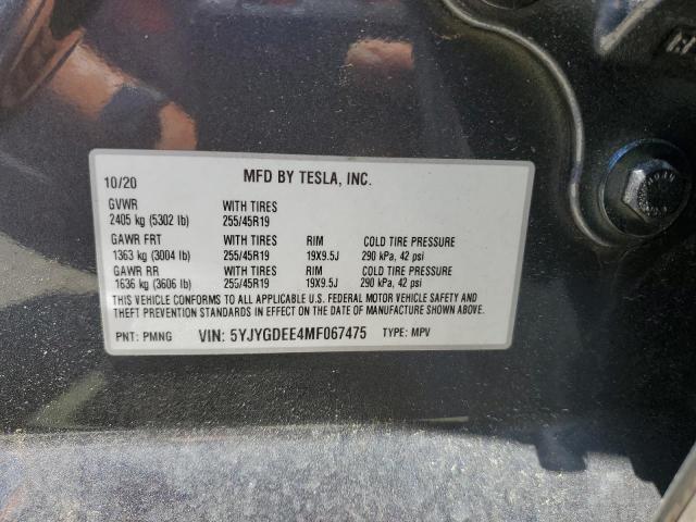 2021 TESLA MODEL Y - 5YJYGDEE4MF067475