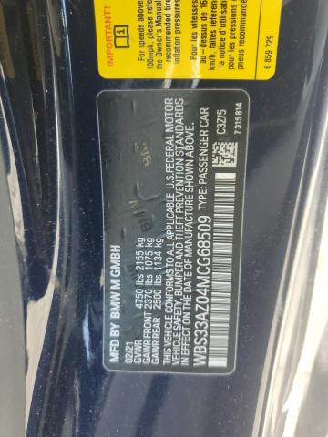 2021 BMW M4 COMPETI WBS33AZ04MCG68509