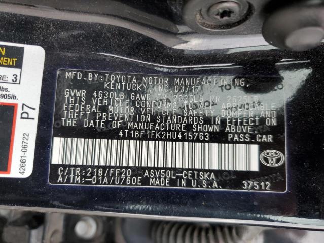 2017 TOYOTA CAMRY LE - 4T1BF1FK2HU415763