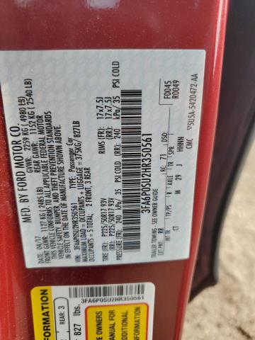 2017 FORD FUSION TIT 3FA6P0SU2HR350561