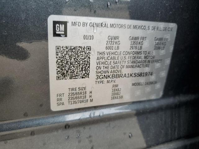 2019 CHEVROLET BLAZER 1LT 3GNKBBRA1KS581974