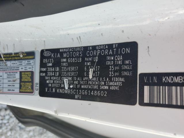 2016 KIA SEDONA LX KNDMB5C13G6148602