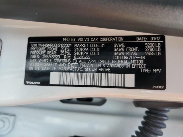 2017 VOLVO XC60 T6 IN - YV449MRU0H2122021