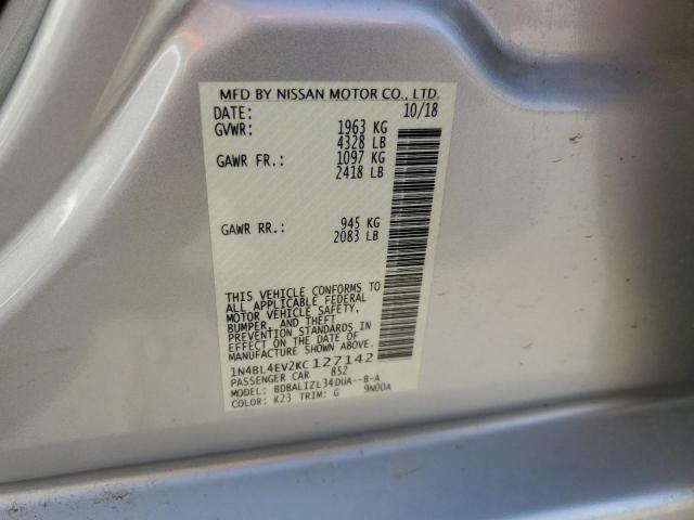 2019 NISSAN ALTIMA SL - 1N4BL4EV2KC127142