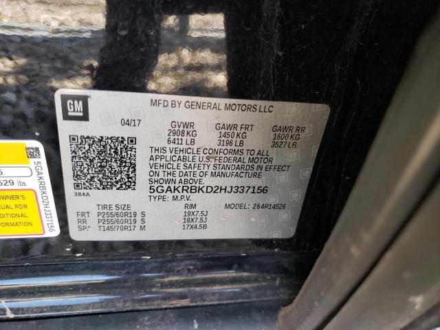 2017 BUICK ENCLAVE 5GAKRBKD2HJ337156