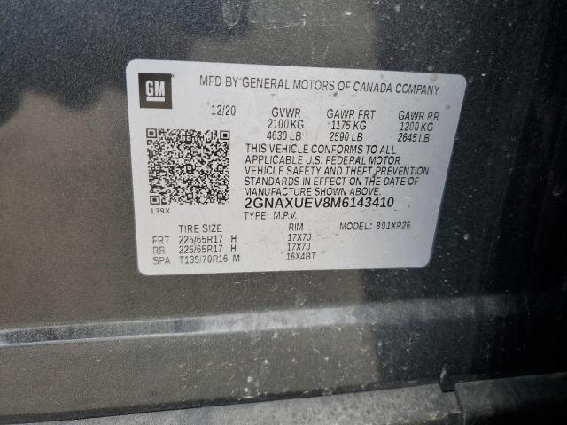 2021 CHEVROLET EQUINOX LT - 2GNAXUEV8M6143410