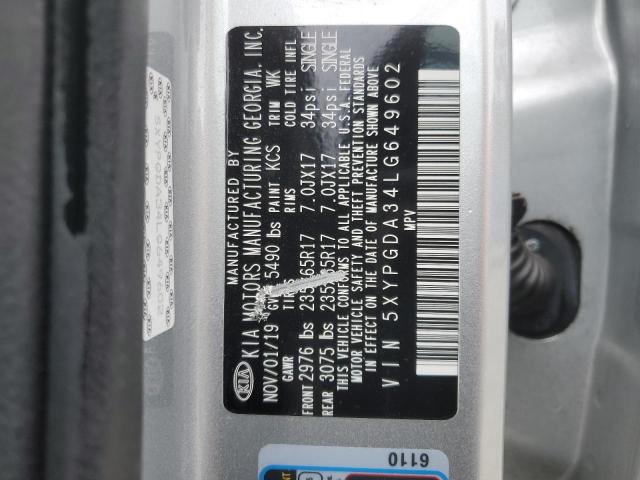 2020 KIA SORENTO L - 5XYPGDA34LG649602