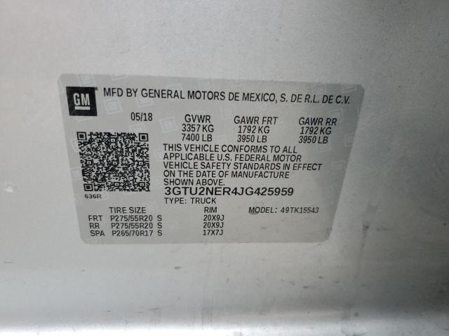 2018 GMC SIERRA - 3GTU2NER4JG425959