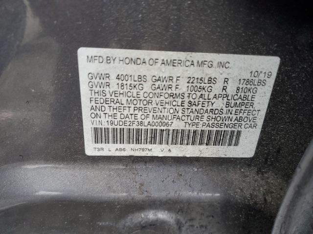 2020 ACURA ILX 19UDE2F38LA000067