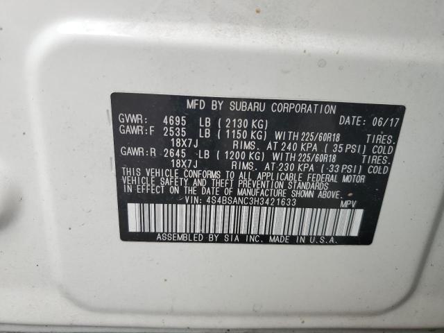 2017 SUBARU OUTBACK 2. - 4S4BSANC3H3421633