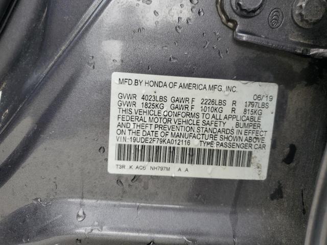 2019 ACURA ILX PREMIU 19UDE2F79KA012116