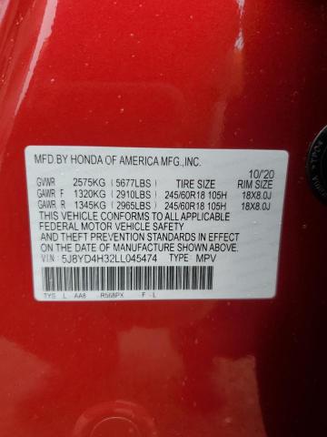 2020 ACURA MDX - 5J8YD4H32LL045474