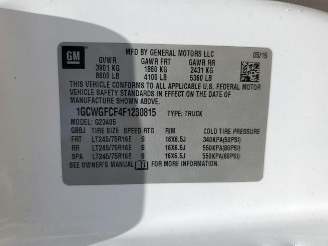 2015 CHEVROLET EXPRESS G2 - 1GCWGFCF4F1230815