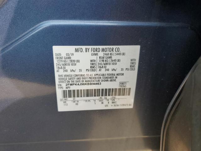 2019 FORD EDGE SEL 2FMPK4J96KBB94463