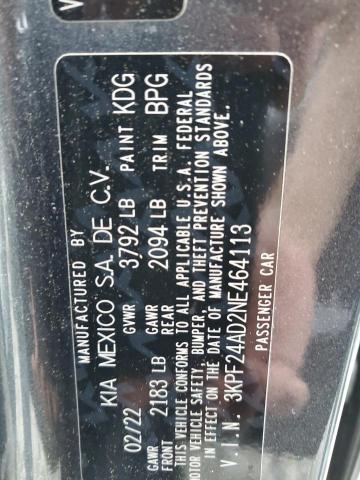 2022 KIA FORTE FE - 3KPF24AD2NE464113