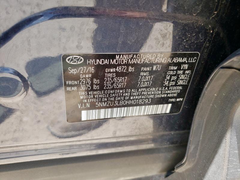 2017 HYUNDAI SANTA FE S - 5NMZU3LB0HH018293