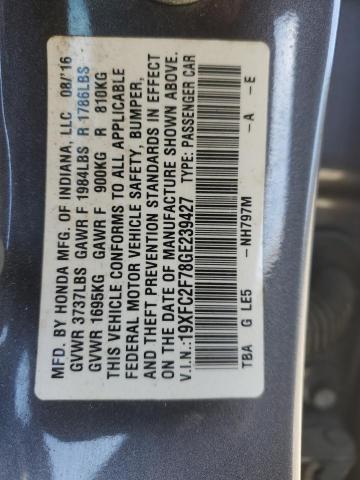 2016 HONDA CIVIC EX - 19XFC2F78GE239427