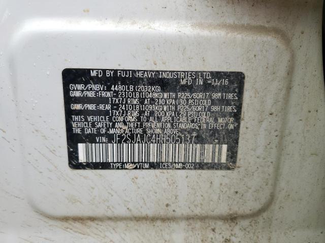 2017 SUBARU FORESTER JF2SJAJC4HH505137
