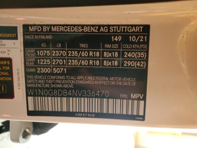 2022 MERCEDES-BENZ GLC 300 - W1N0G8DB4NV336470