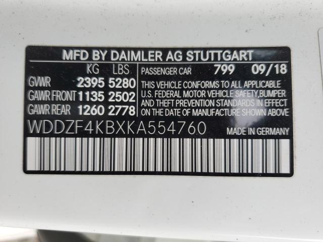 2019 MERCEDES-BENZ E 300 4MAT WDDZF4KBXKA554760