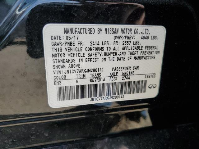 2018 INFINITI Q50 PURE JN1CV7ARXJM280141