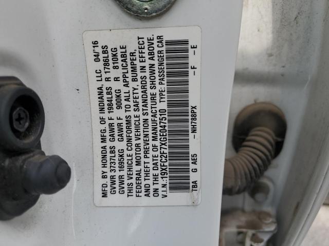 2016 HONDA CIVIC EX 19XFC2F7XGE047510