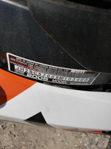 2005 HONDA CBR1000 RR JH2SC57005M103400