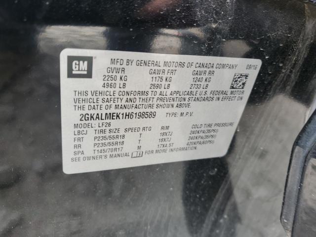 2017 GMC TERRAIN SL 2GKALMEK1H6198589