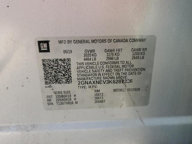 2019 CHEVROLET EQUINOX PR - 2GNAXNEV3K6287336