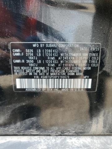 2023 SUBARU OUTBACK TO 4S4BTGPD8P3190670