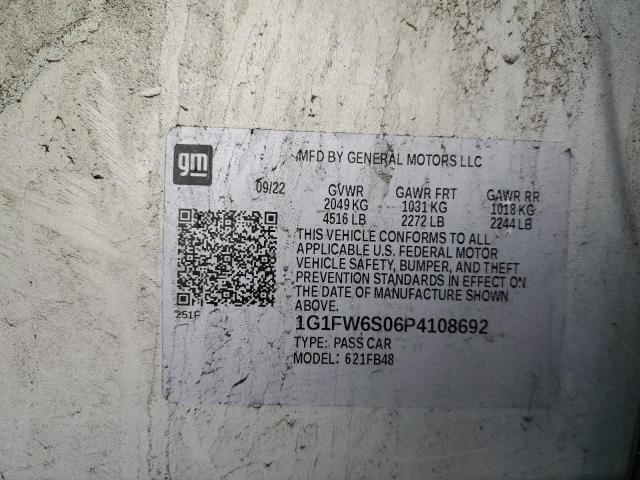 2023 CHEVROLET BOLT EV 1L 1G1FW6S06P4108692