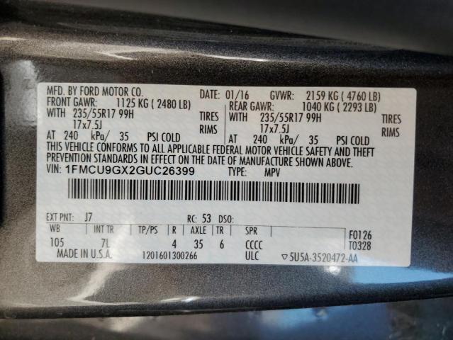 2016 FORD ESCAPE SE - 1FMCU9GX2GUC26399