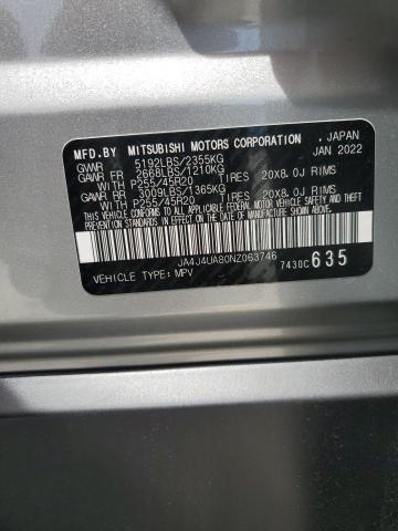 2022 MITSUBISHI OUTLANDER - JA4J4UA80NZ063746