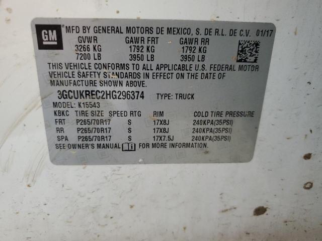 2017 CHEVROLET 1500 SILVE 3GCUKREC2HG296374