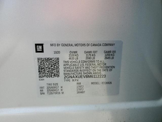 2021 CHEVROLET EQUINOX LT 2GNAXUEV8M6112223