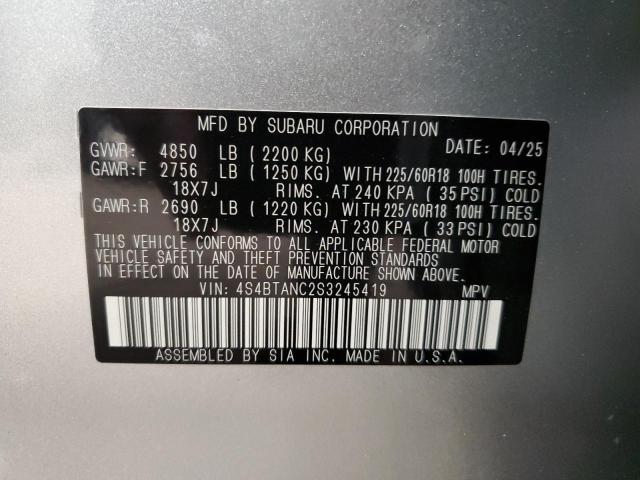 2025 SUBARU OUTBACK LI 4S4BTANC2S3245419