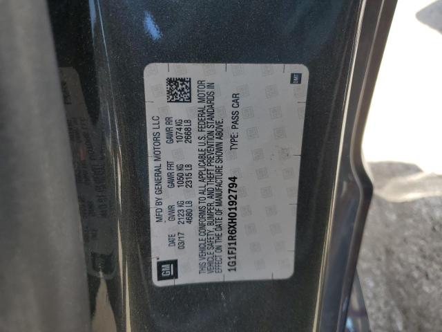 2017 CHEVROLET CAMARO ZL1 1G1FJ1R6XH0192794