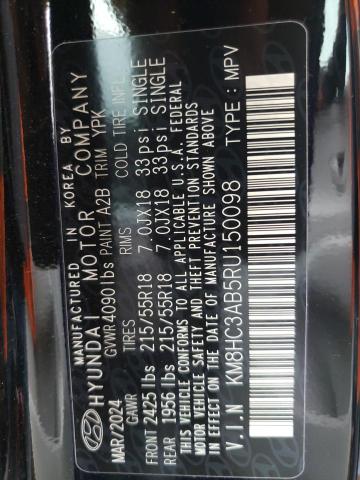 2024 HYUNDAI KONA SEL KM8HC3AB5RU150098