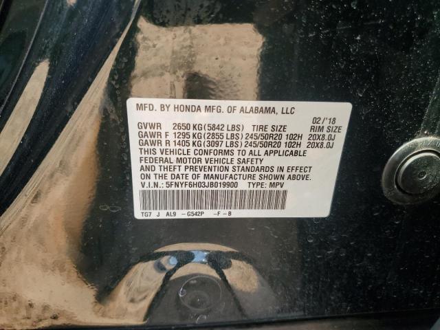 2018 HONDA PILOT ELIT - 5FNYF6H03JB019900