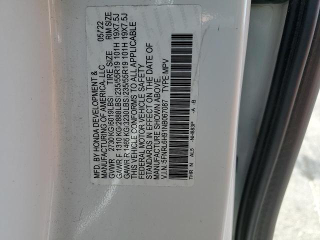 2022 HONDA ODYSSEY EL 5FNRL6H91NB067087