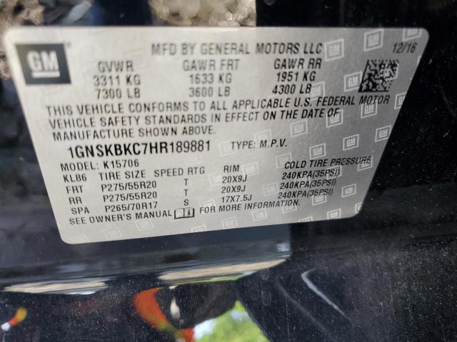 2017 CHEVROLET TAHOE K150 - 1GNSKBKC7HR189881