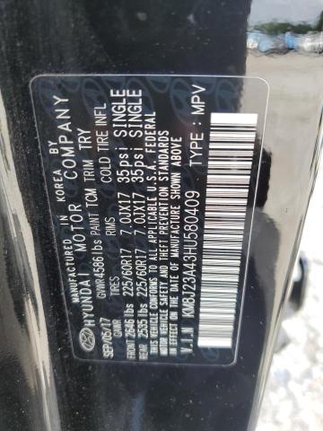 2017 HYUNDAI TUCSON SE KM8J23A43HU580409