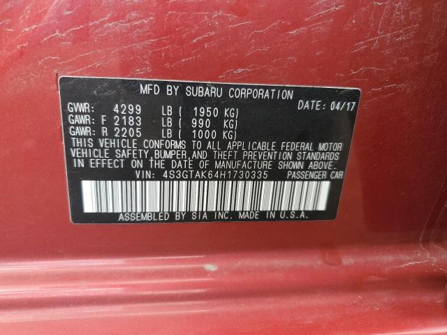2017 SUBARU IMPREZA SP 4S3GTAK64H1730335