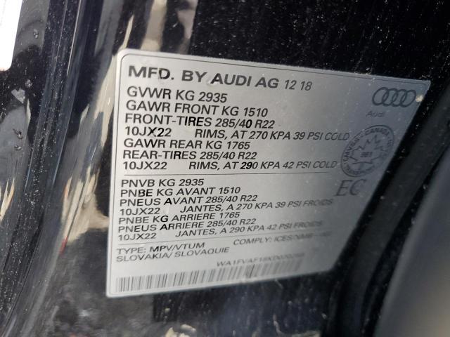 2019 AUDI Q8 PRESTIG WA1FVAF18KD020259