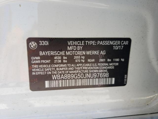 2018 BMW 330 I WBA8B9G50JNU97698