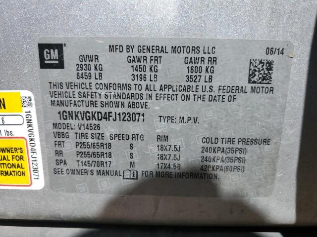 2015 CHEVROLET TRAVERSE L - 1GNKVGKD4FJ123071