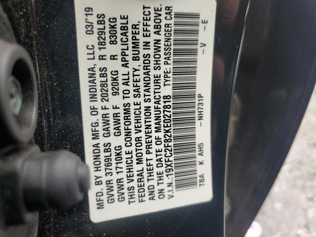2019 HONDA CIVIC SPOR - 19XFC2F82KE027818