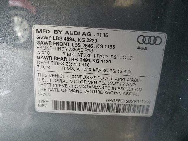 2016 AUDI Q3 PREMIUM - WA1EFCFS0GR012258