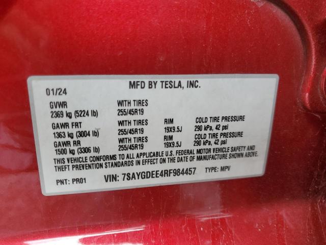 2024 TESLA MODEL Y - 7SAYGDEE4RF984457