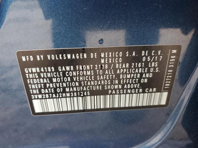 2017 VOLKSWAGEN JETTA S - 3VW2B7AJ2HM381245